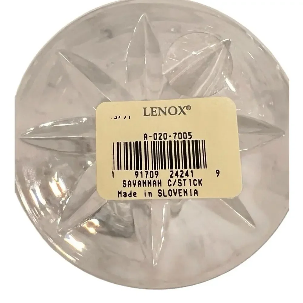 NEW VTG Lenox Crystal Candlestick Set Savannah Collection Slovenia 8